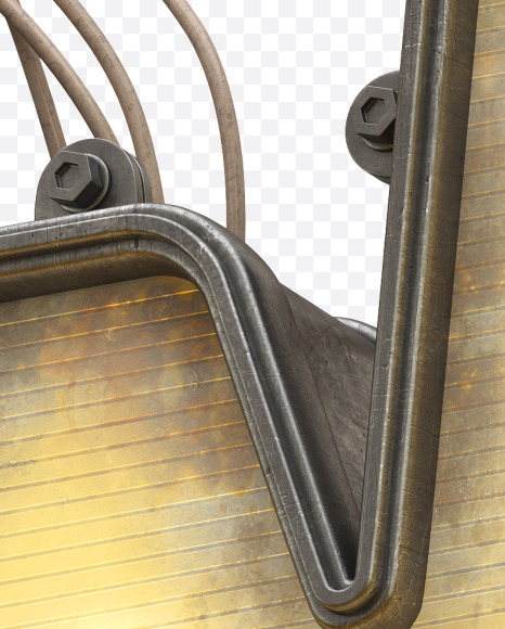 Letter W from Light Metal Board Font on Yellow Images Creative Fonts - S30886