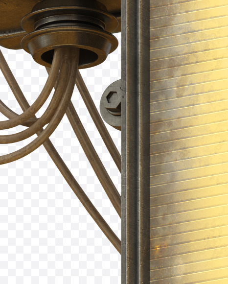 Letter T from Light Metal Board Font on Yellow Images Creative Fonts - S30883