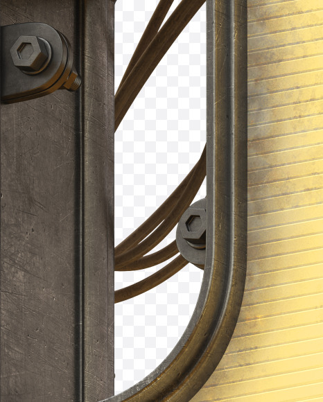 Letter D from Light Metal Board Font on Yellow Images Creative Fonts - S30867