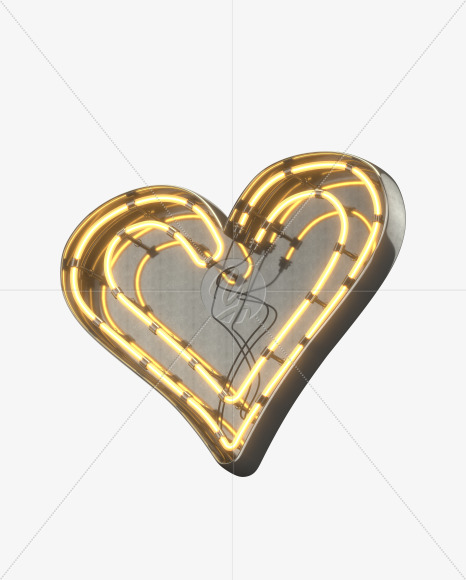 heart from Metal Retro Neon Font on Yellow Images Creative Fonts - S30973