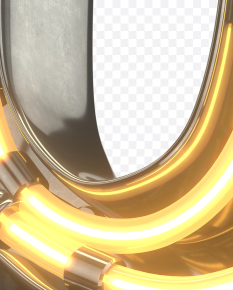 p lowercase from Metal Retro Neon Font on Yellow Images Creative Fonts - S30937