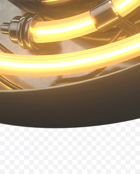 6 from Metal Retro Neon Font on Yellow Images Creative Fonts - S30963