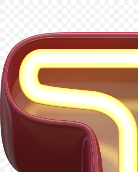 G uppercase from Neon Font on Yellow Images Creative Fonts - S31143