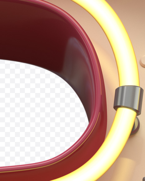 R uppercase from Neon Font on Yellow Images Creative Fonts - S31165