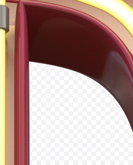 T uppercase from Neon Font on Yellow Images Creative Fonts - S31169