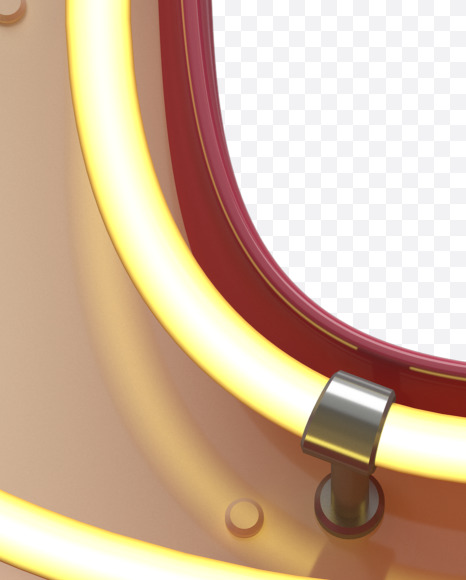 U uppercase from Neon Font on Yellow Images Creative Fonts - S31171