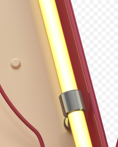 W upperrcase from Neon Font on Yellow Images Creative Fonts - S31175