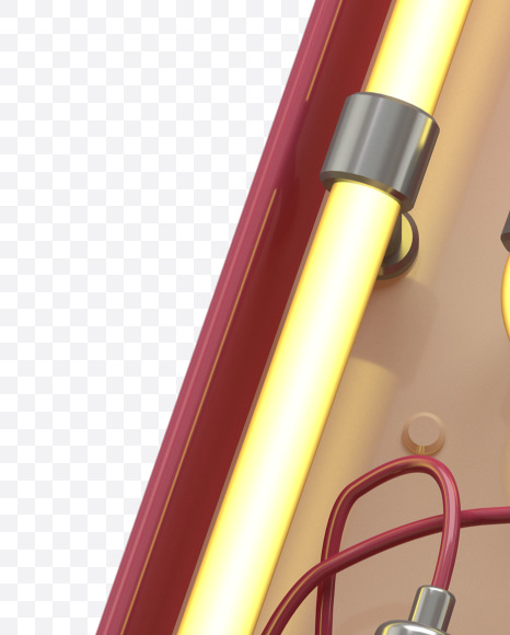 A upperrcase from Neon Font on Yellow Images Creative Fonts - S31131