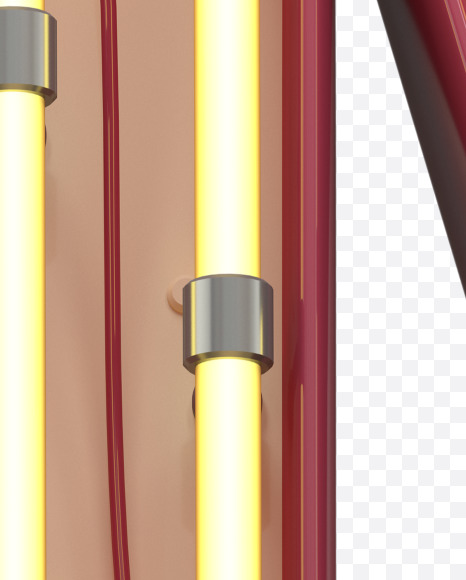 M uppercase from Neon Font on Yellow Images Creative Fonts - S31155