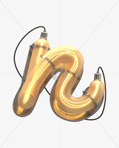 n lowercase from Neons Sign Font on Yellow Images Creative Fonts - S31228