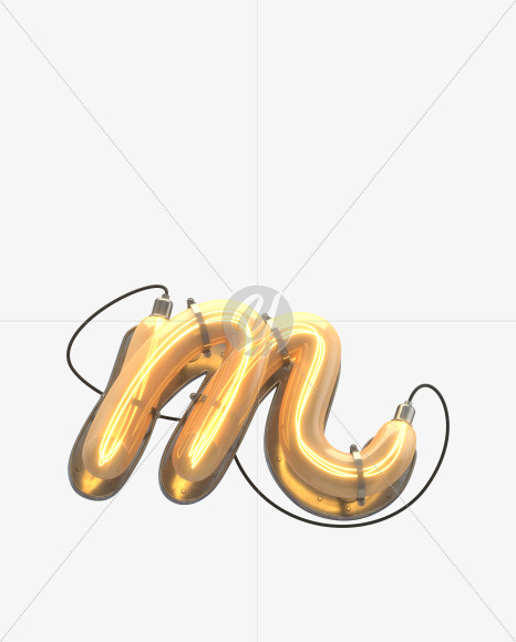 m lowercase from Neons Sign Font on Yellow Images Creative Fonts - S31226