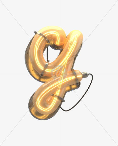 g lowercase from Neons Sign Font on Yellow Images Creative Fonts - S31214