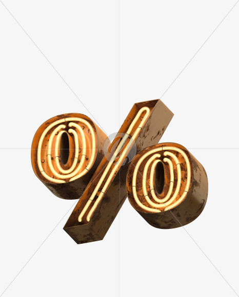 % from Orange Neon Font on Yellow Images Creative Fonts - S31312