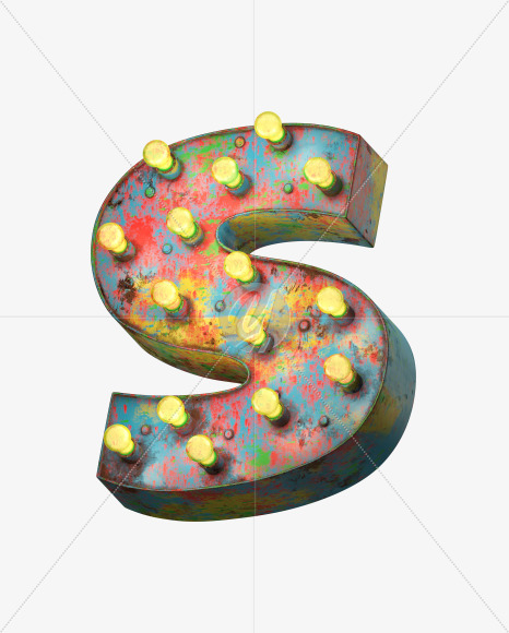 Letter S from Paint Light Font on Yellow Images Creative Fonts - S31333