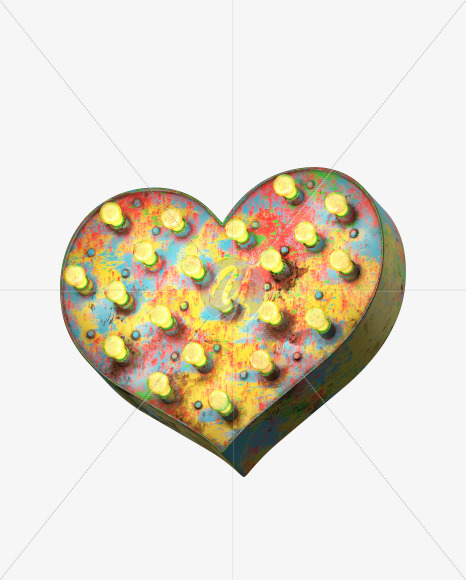 heart from Paint Light Font on Yellow Images Creative Fonts - S31353