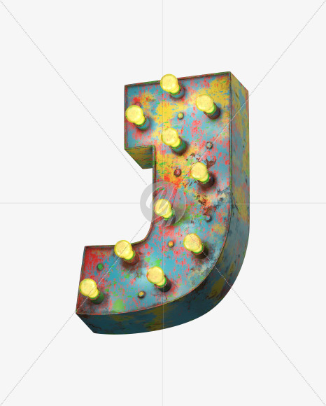 Letter J from Paint Light Font on Yellow Images Creative Fonts - S31324