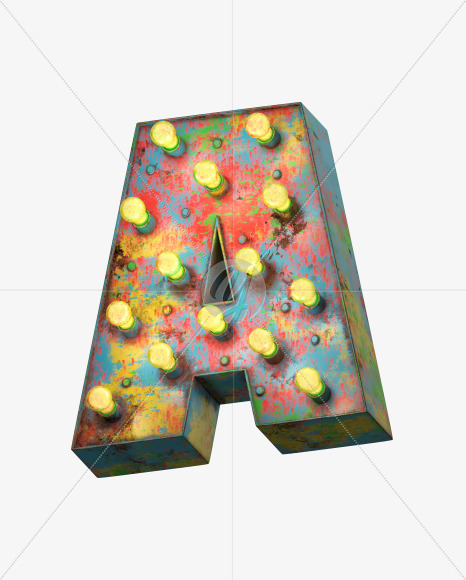 Letter A from Paint Light Font on Yellow Images Creative Fonts - S31315