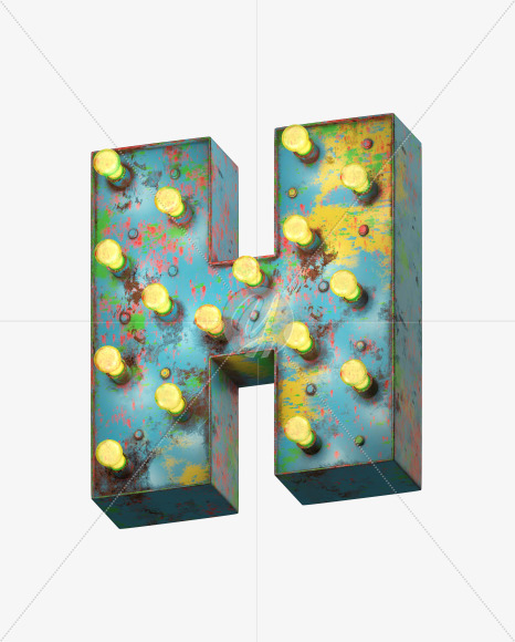 Letter H from Paint Light Font on Yellow Images Creative Fonts - S31322