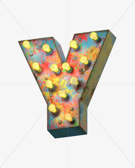 Letter Y from Paint Light Font on Yellow Images Creative Fonts - S31339