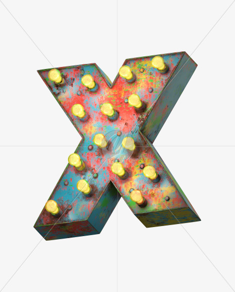 Letter X from Paint Light Font on Yellow Images Creative Fonts - S31338