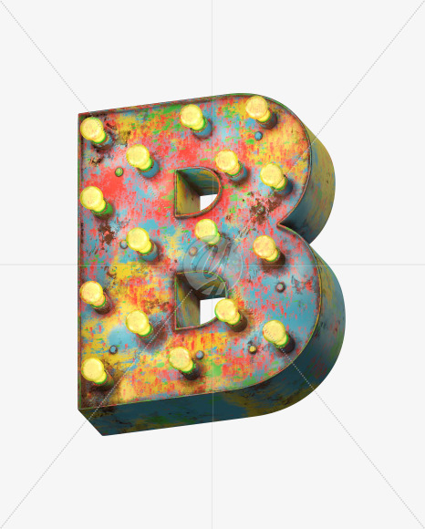 Letter B from Paint Light Font on Yellow Images Creative Fonts - S31316