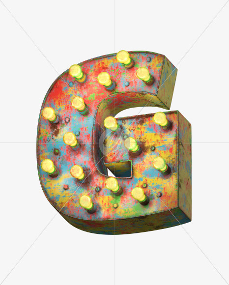 Letter G from Paint Light Font on Yellow Images Creative Fonts - S31321