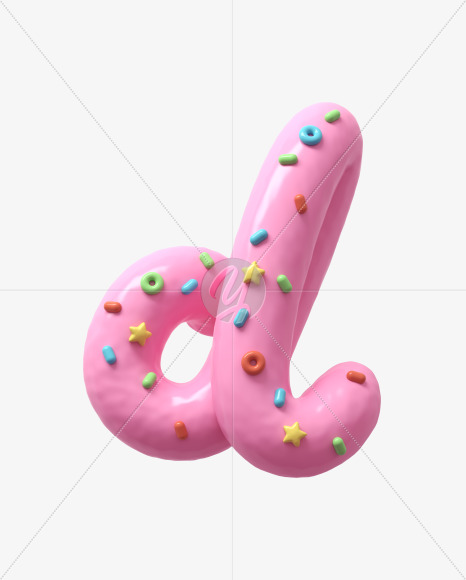 d lowercase from Pink Cream Font on Yellow Images Creative Fonts - S31432