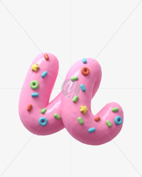 u lowercase from Pink Cream Font on Yellow Images Creative Fonts - S31466