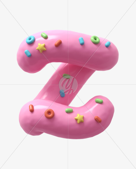 z lowercase from Pink Cream Font on Yellow Images Creative Fonts - S31476