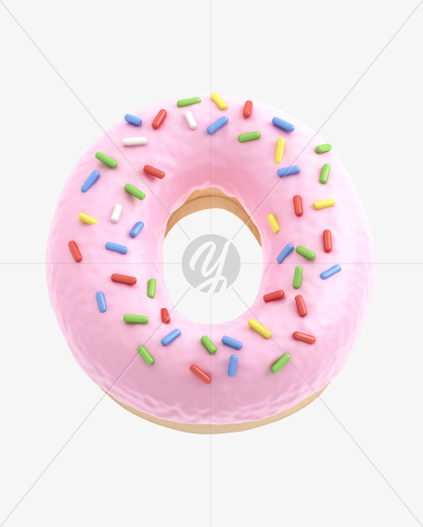 0 from Pink Donut Font on Yellow Images Creative Fonts - S31531