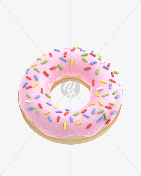 Letter O from Pink Donut Font on Yellow Images Creative Fonts - S31510