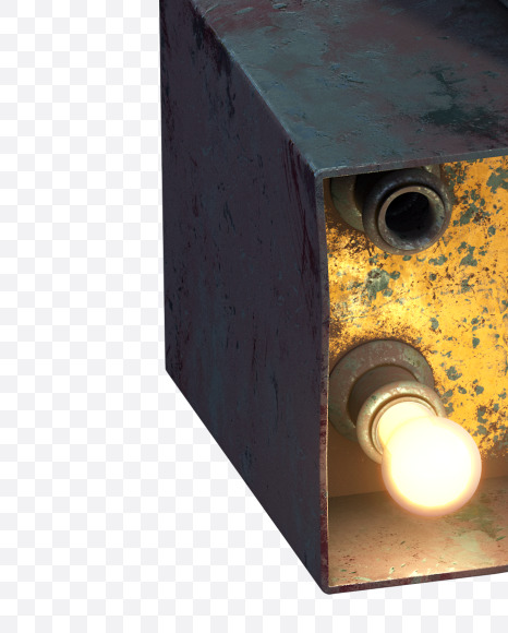 Letter I from Post-apocalypse Font on Yellow Images Creative Fonts - S31545