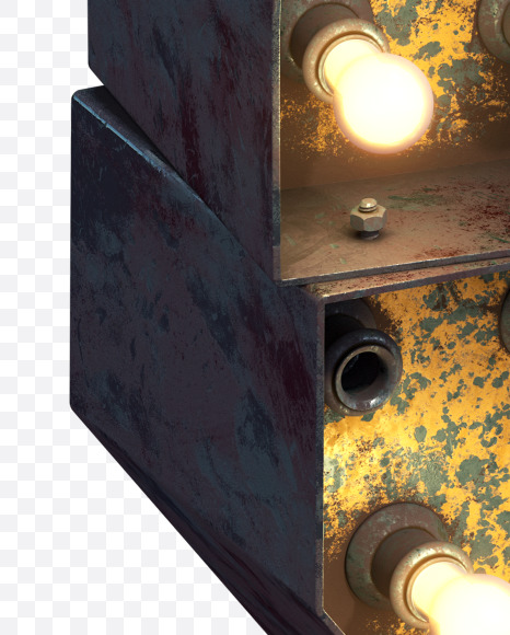 Letter Q from Post-apocalypse Font on Yellow Images Creative Fonts - S31553