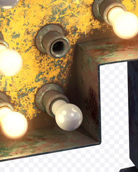 Letter T from Post-apocalypse Font on Yellow Images Creative Fonts - S31556