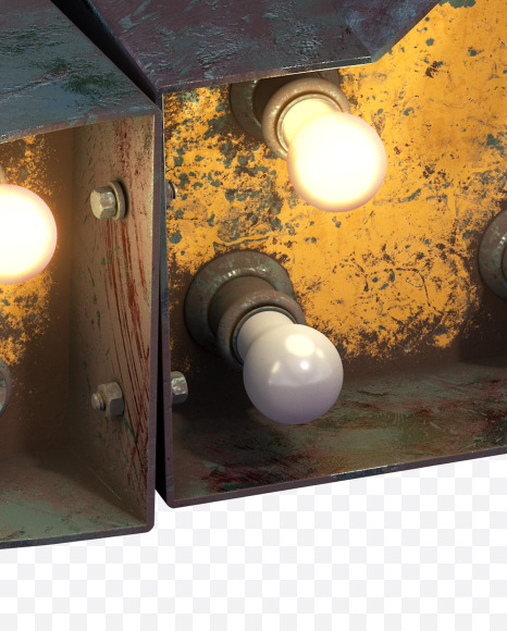 Letter O from Post-apocalypse Font on Yellow Images Creative Fonts - S31551