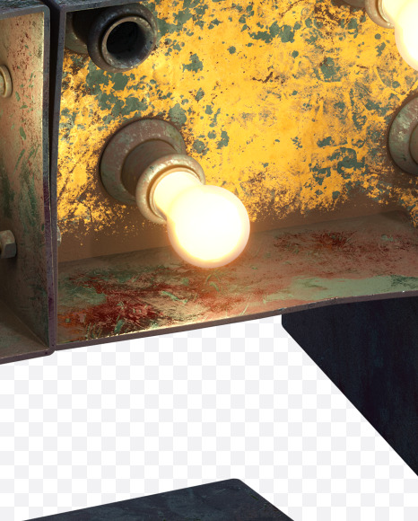 Letter F from Post-apocalypse Font on Yellow Images Creative Fonts - S31542