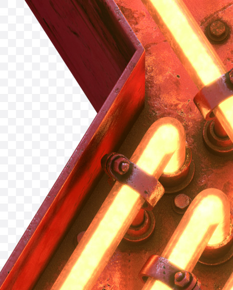 Letter X from Red Neon Font on Yellow Images Creative Fonts - S31684