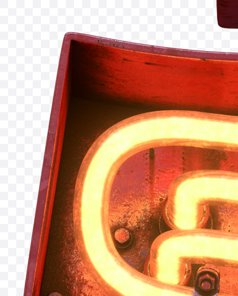 3 from Red Neon Font on Yellow Images Creative Fonts - S31689