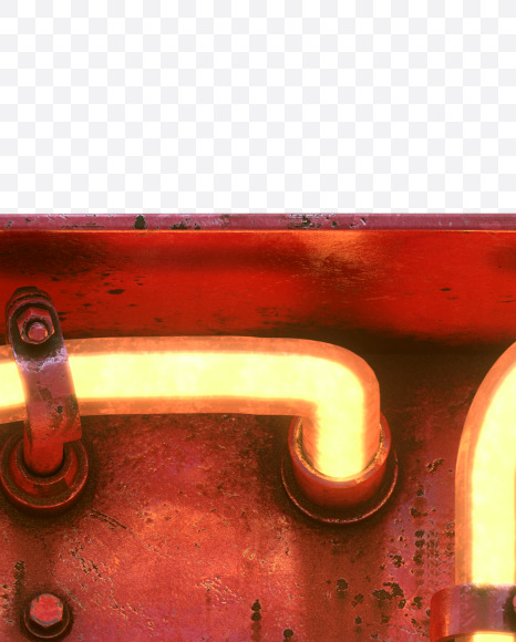 Letter T from Red Neon Font on Yellow Images Creative Fonts - S31680