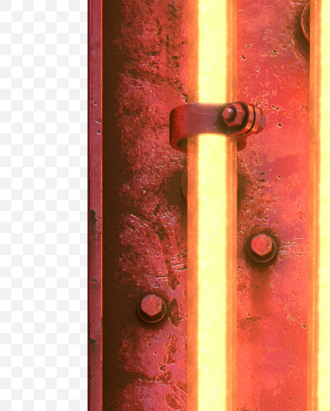 Letter F from Red Neon Font on Yellow Images Creative Fonts - S31666