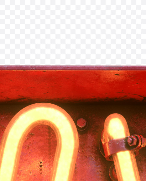 Letter A from Red Neon Font on Yellow Images Creative Fonts - S31661