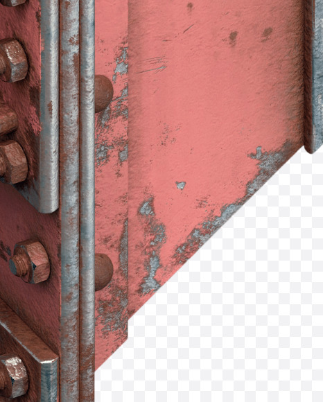 3 from Red Steel Beams Font on Yellow Images Creative Fonts - S31731