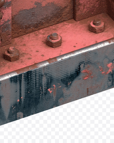 Letter M from Red Steel Beams Font on Yellow Images Creative Fonts - S31715