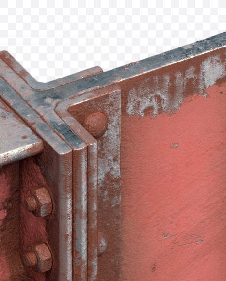 7 from Red Steel Beams Font on Yellow Images Creative Fonts - S31735