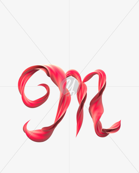 M uppercase from Silk Ribbon Font on Yellow Images Creative Fonts - S31953