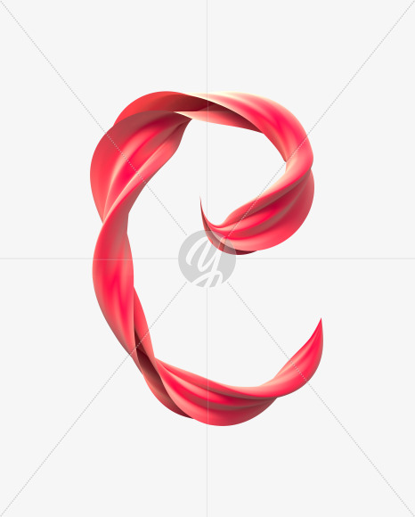 C uppercase from Silk Ribbon Font on Yellow Images Creative Fonts - S31933