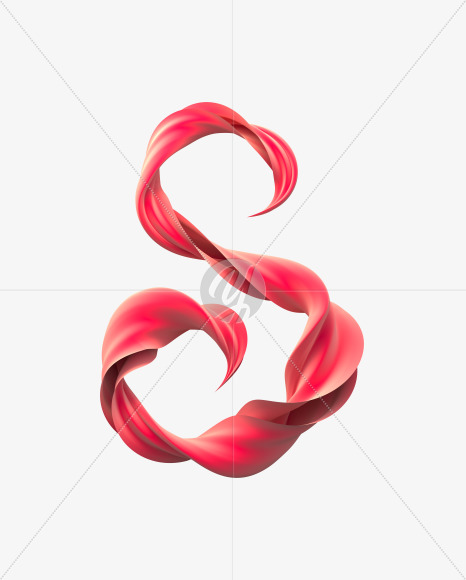 S uppercase from Silk Ribbon Font on Yellow Images Creative Fonts - S31965