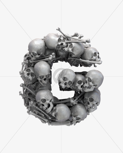 G skull from Skull Fon on Yellow Images Creative Fonts - S32003