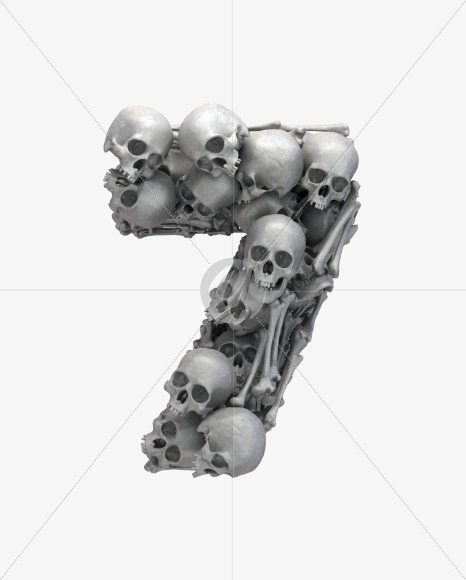 7 skull from Skull Fon on Yellow Images Creative Fonts - S32029