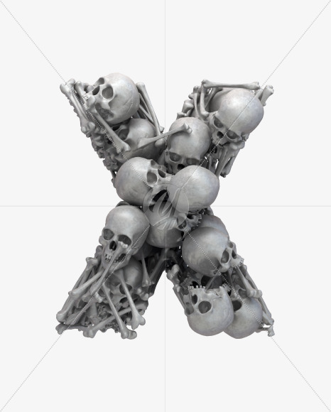 X skull from Skull Fon on Yellow Images Creative Fonts - S32020